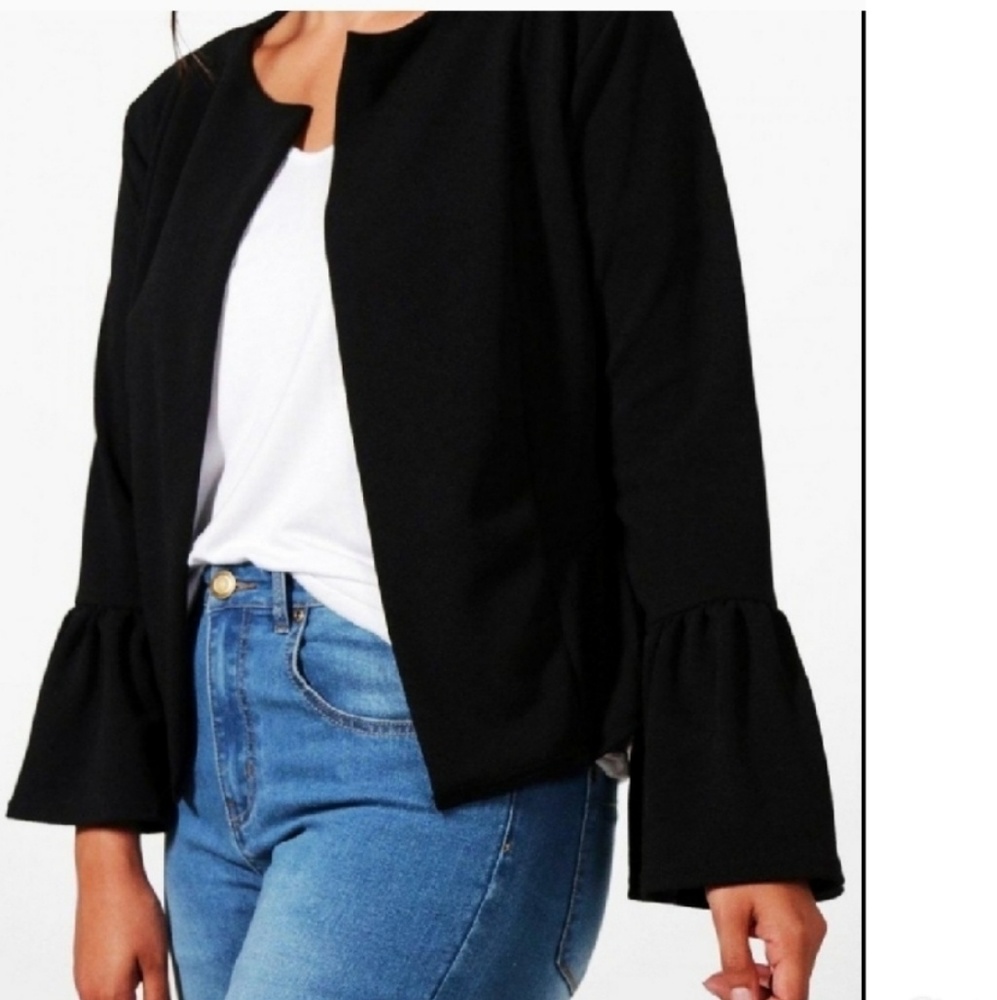 Boohoo peplum open jacket